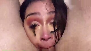 Crying Teen Face Fucked, Slapped, Eats Ass & Spit On